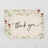 Elegante Niedliche Wildblumen Dankeschön Karte (Vorne/Hinten)