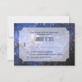 Elegante Night Sky / Space Theme Wedding RSVP