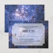 Elegante Night Sky / Space Theme Wedding RSVP Karte (Vorne/Hinten)