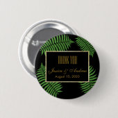 Elegante noble Adlerfarn-Hochzeit Button (Vorne & Hinten)