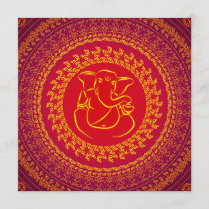 Elegante noble Ganesh indische Hochzeits-Einladung Einladung