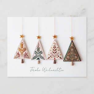 Elegante Nordic Style Weihnachtsbäume Postkarte