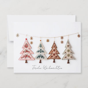 Elegante Nordic Style Weihnachtsbäume Postkarte