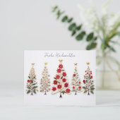 Elegante Nordic Style Weihnachtsbäume Postkarte (Stehend Vorderseite)