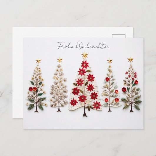 Elegante Nordic Style Weihnachtsbäume Postkarte (Vorne/Hinten)