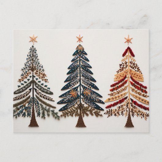 Elegante Nordic Style Weihnachtsbäume Postkarte (Vorderseite)