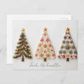 Elegante Nordic Style Weihnachtsbäume Postkarte (Vorne/Hinten)