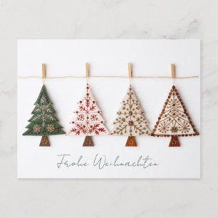 Elegante Nordic Style Weihnachtsbäume Postkarte