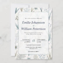 Elegante nordische Floral-Hochzeit in Teal Minimal