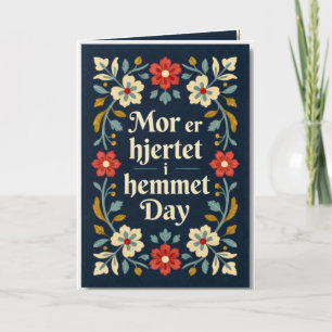 Elegante Norwegische Rosemaling Muttertag Karte