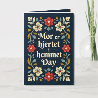 Elegante Norwegische Rosemaling Muttertag Karte