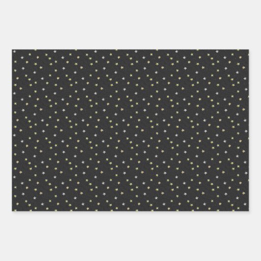 Elegante Nostalgische handbemalte Sterne auf Schwa Geschenkpapier Set (Vorderseite 2)