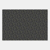 Elegante Nostalgische handbemalte Sterne auf Schwa Geschenkpapier Set (Vorderseite)