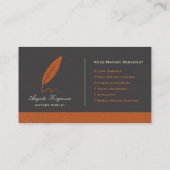 Elegante Notar Orange Geschäft Terminkarte (Rückseite)