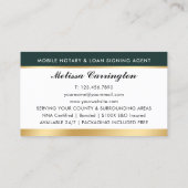 Elegante Notar Public Foto Gold Dunkelgrün Visitenkarte (Rückseite)