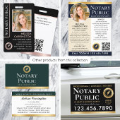 Elegante Notar Public Foto Rose Gold Navy Blue Visitenkarte