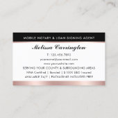 Elegante Notar Public Foto Rose Gold Visitenkarte (Rückseite)