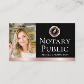 Elegante Notar Public Foto Rose Gold Visitenkarte (Vorderseite)