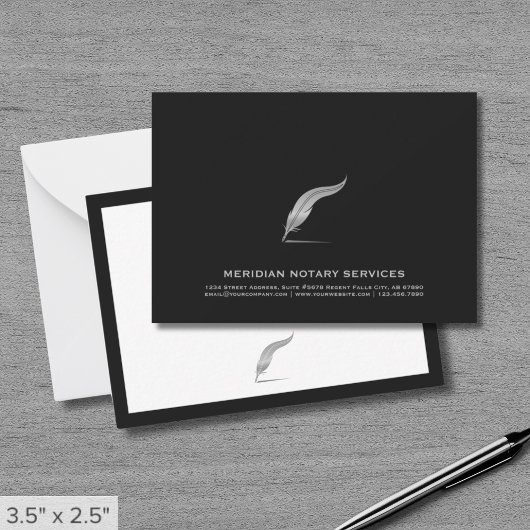 Elegante Notar Service Note Card Mitteilungskarte