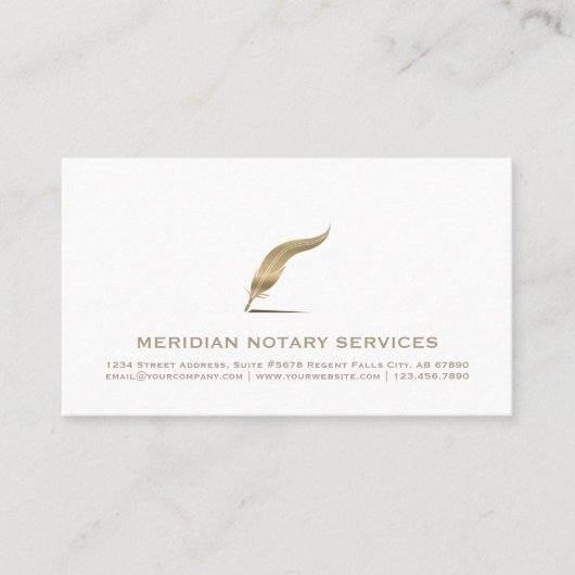 Elegante Notary Business Card Visitenkarte (Vorderseite)