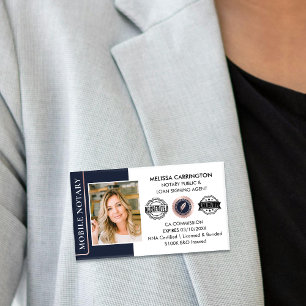 Elegante Notary Public Midnight Blue Rose Gold Namenschild