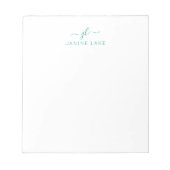 Elegante Note Pad mit Name und Anfangsbuchstabe Notizblock (Vorderseite)