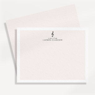 Elegante Notenkarte mit Violinschlüssel Mitteilungskarte