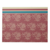 Elegante Notepad oder Jotter, Maroon, Blue Floral Notizblock (Vorderseite)