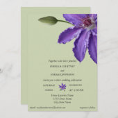 Elegante Nuancen lila auf grünem Hintergrund in Einladung (Vorne/Hinten)