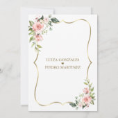 Elegante Nuestra Boda Caligrafía Con Flores Einladung (Rückseite)