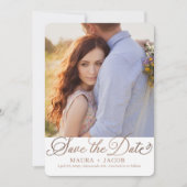 Elegante Nuptial Save the Date Card Dankeskarte (Vorderseite)
