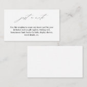 Elegante nur eine Note Enclosure Card Begleitkarte (Vorne/Hinten)