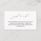 Elegante nur eine Note Enclosure Card Begleitkarte (Vorderseite)