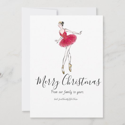Elegante Nutcracker Ballet Dancer Holiday Card Einladung (Vorderseite)