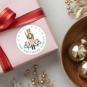 Elegante Nutcracker Ballet Toy Soldier Blumenmusik Runder Aufkleber