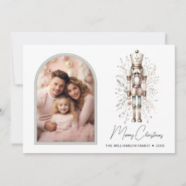 Elegante Nutcracker Botanische Weihnachtskarte Feiertagskarte