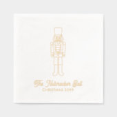 Elegante Nutcracker Christmas Gold Foil Napkins Servietten Mit Folie (Vorderseite)