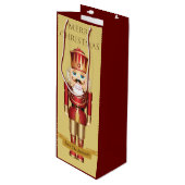 Elegante Nutcracker Toy Soldier Weihnachtscreme Geschenktüte Für Weinflaschen (Vorderseite Schrägansicht)