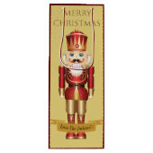 Elegante Nutcracker Toy Soldier Weihnachtscreme Geschenktüte Für Weinflaschen (Vorderseite)