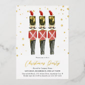 Elegante Nutcracker Weihnachtsfeier Gold Folieneinladung (Vorderseite)