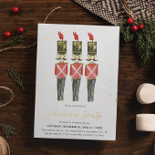 Elegante Nutcracker Weihnachtsfeier Gold Folieneinladung