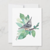 Elegante Nuthatch Watercolor Note Card (Vorderseite)
