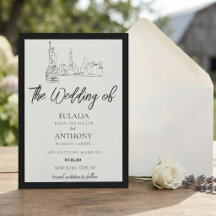 Elegante NYC-Silhouette-Hochzeitseinladung
