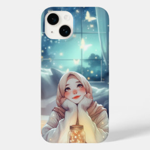 "Elegante Oase" - Whimsical Watercolor Hijab Woman Case-Mate iPhone 14 Hülle