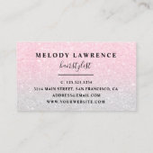 Elegante Ober-Rose-Goldschere Visitenkarte (Rückseite)