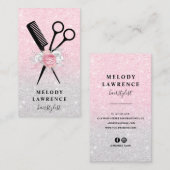 Elegante Ober-Rose-Goldschere Visitenkarte (Vorne/Hinten)