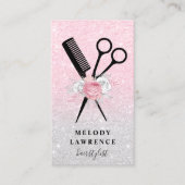 Elegante Ober-Rose-Goldschere Visitenkarte (Vorderseite)