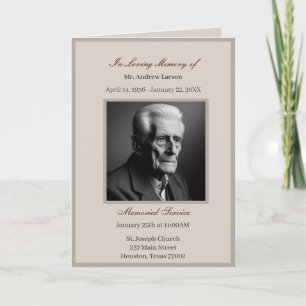 Elegante Obituary Bereavement Service Programme