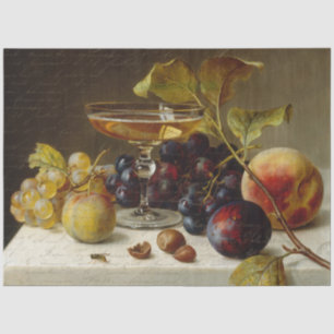 Elegante Obstbäume Weinkultur und Erde Seidenpapier