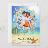 Elegante Ocean Beach Starfish Muschel Danke Karte (Vorderseite)